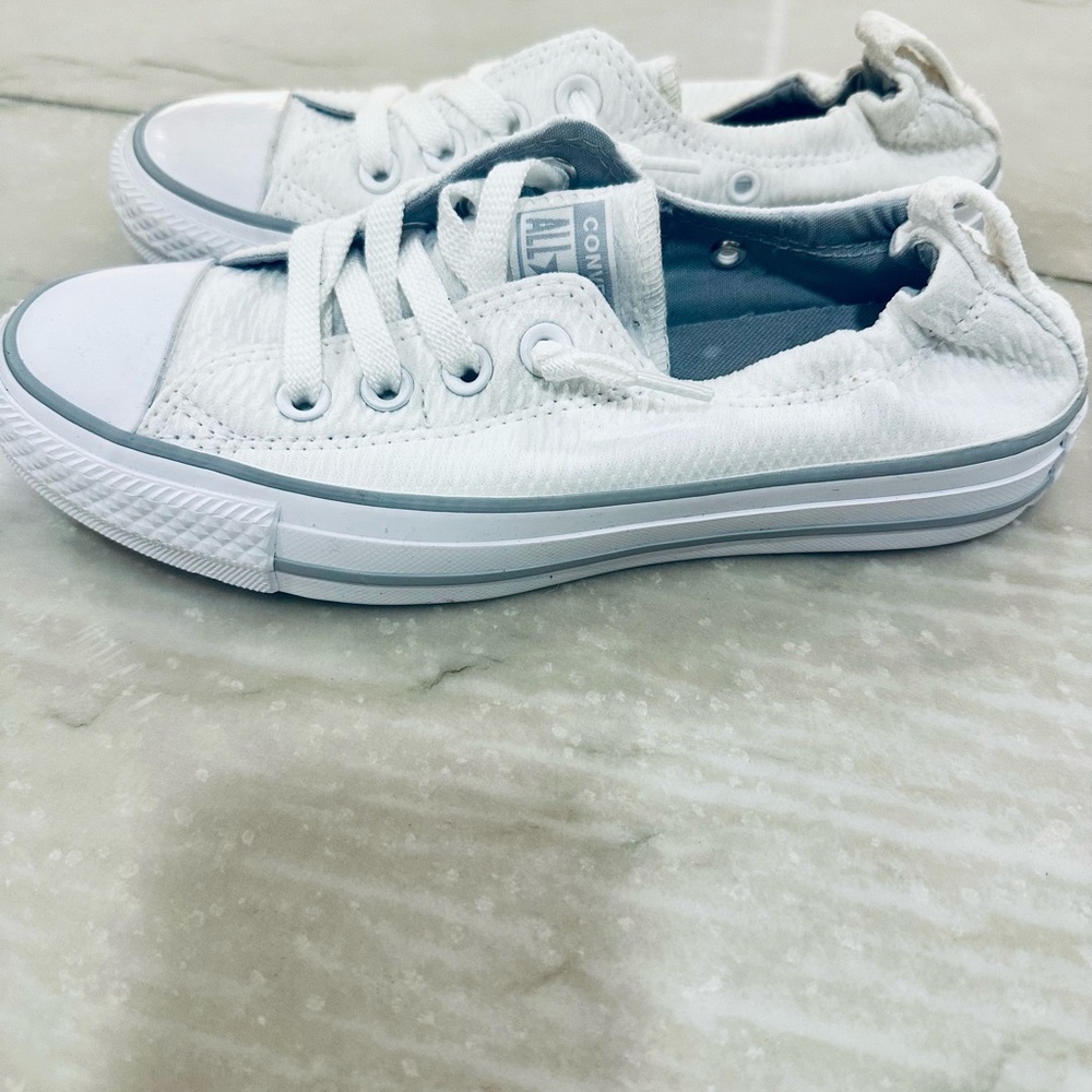 Converse All Star Women's White Gray Shoes Size 6